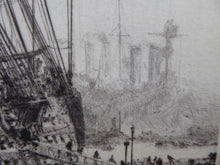 Load image into Gallery viewer, William Wyllie HMS Victory Portsmouth Signed Drypoint Etching
