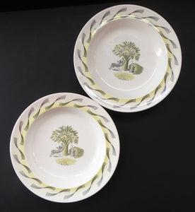 ERIC RAVILIOUS. Vintage 1953 Original Wedgwood Shallow Soup or Pudding Plates from the "Garden Series". 9 1/4 inches