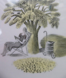 ERIC RAVILIOUS. Vintage 1953 Original Wedgwood Shallow Soup or Pudding Plates from the "Garden Series". 9 1/4 inches