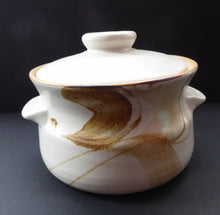 Load image into Gallery viewer, SCOTTISH POTTERY, Vintage Lidded Serving Dish by Barbara Davidson. 1970s with hand-painted &quot;Clouds&quot; decoration
