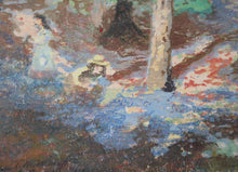 Load image into Gallery viewer, Scottish Art Charles Hodge Mackie Colour Woodcut Wild Hyacinths
