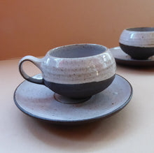 Load image into Gallery viewer, Vintage DANISH Ditlev Keramik. Pair of Miniature or Demi-Tasse Stoneware Coffee Cups; 1960s
