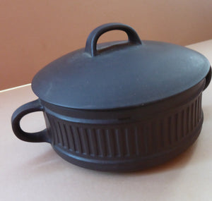 Vintage DANISH JH Quistgaard Stoneware Flamestone Large Lidded Sugar Bowl, 1950s