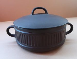 Vintage DANISH JH Quistgaard Stoneware Flamestone Large Lidded Sugar Bowl, 1950s