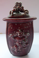 Load image into Gallery viewer, Rare ROYAL COPENHAGEN Lidded Stoneware Vase or Urn by Bode Willumsen. Triangular Pot Decorated with Nordic Mythical Figures; 1920s
