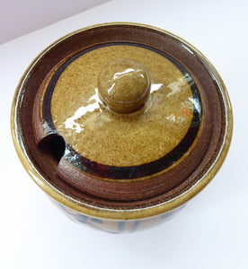 STUDIO POTTERY: Coxwold Pottery Lidded Pot by Peter Dick. With impressed mark; 1970s