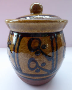 STUDIO POTTERY: Coxwold Pottery Lidded Pot by Peter Dick. With impressed mark; 1970s
