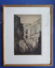 Load image into Gallery viewer, SCOTTISH ART. Original Ian Strang Etching. Puente Nuevo, Ronda, Spain. Signed and Dated 1913. FRAMED
