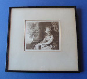 1778 Francesco BARTOLOZZI Etching after Lady Diana Beauclerk, Duchess of Devonshire. Original 18th Century Stipple Engraving