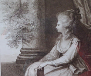 1778 Francesco BARTOLOZZI Etching after Lady Diana Beauclerk, Duchess of Devonshire. Original 18th Century Stipple Engraving