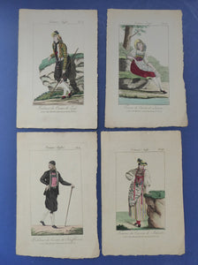 19th Century Swiss Cantons Regional Costume Antique Prints