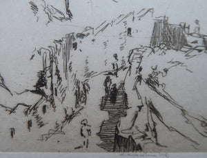 SCOTTISH ART. Ernest Stephen Lumsden. Etching entitled: Fort and City. Pencil Signed; 1914