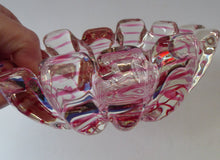 Load image into Gallery viewer, BAROVIER &amp; TOSO; Vintage Zebrati Murano Art Glass Grosse Costolature Clamshell Bowl 
