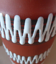 Load image into Gallery viewer, 1960s WEST GERMAN Vase. Scheurich 203-26. Exterior with Matt Terracotta Glaze; the Interior with Glossy Turquoise Glaze
