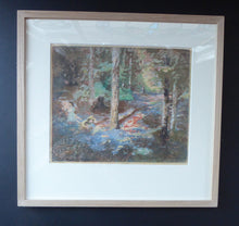 Load image into Gallery viewer, Scottish Art Charles Hodge Mackie Colour Woodcut Wild Hyacinths
