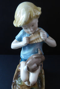 ROYAL WORCESTER Figurine. Vintage Peter Pan Figure by Frederick Gertner (No. 3011). Perfect Condition