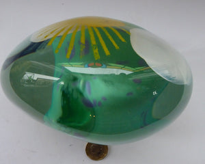 Caithness Glass Paperweight. FANTASY ISLAND: (Sailing By) Designed by Sarah Peterson