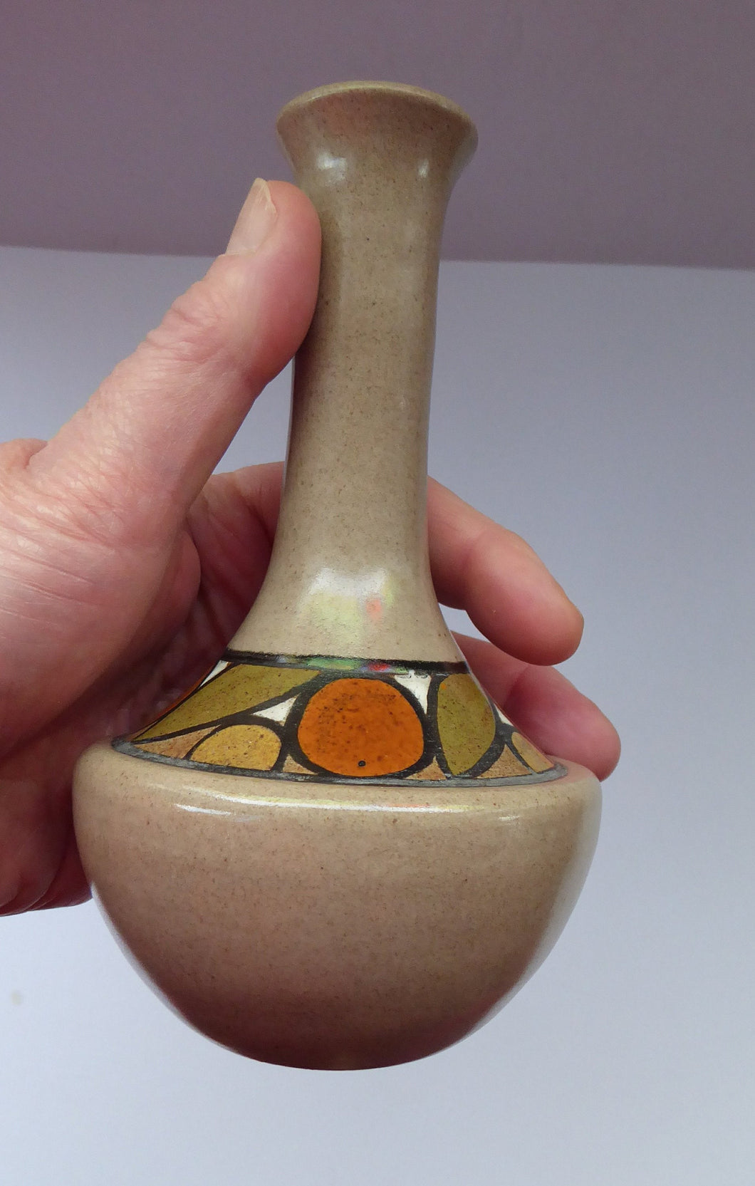 1970s POOLE POTTERY Vase OLYMPUS with Rare Stylised Seville Oranges Pattern