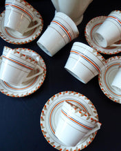 Load image into Gallery viewer, 1930s ART DECO Teaset by Myott Pottery. Hand Painted with Pretty Abstract Pattern
