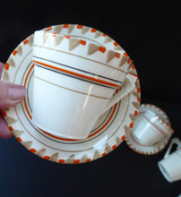 Load image into Gallery viewer, 1930s ART DECO Teaset by Myott Pottery. Hand Painted with Pretty Abstract Pattern
