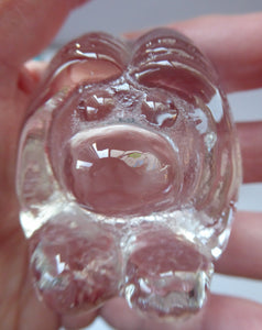 SWEDISH GLASS TROLLS.  Pair of Small Bergdala Glass Trolls. Amber & Clear; both in excellent condition