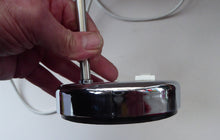 Load image into Gallery viewer, 1960s CHROME DESK LAMP with movable shiny chrome shade, and on / off switch on the base. Good Condition
