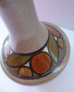 1970s POOLE POTTERY Vase OLYMPUS with Rare Stylised Seville Oranges Pattern
