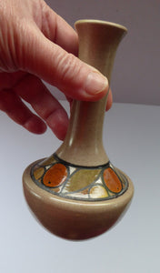 1970s POOLE POTTERY Vase OLYMPUS with Rare Stylised Seville Oranges Pattern
