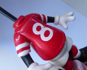VINTAGE FOOTBALL TOY. 1990s Jibber Jabber Footballer. Red Jersey No 8 by Ertl