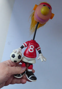 VINTAGE FOOTBALL TOY. 1990s Jibber Jabber Footballer. Red Jersey No 8 by Ertl