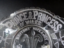 Load image into Gallery viewer, King Edward VII Silver Wedding Clear Pressed Glass Dish. 1863 - 1888. 8 1/2 inches. Rare Royal Memorabilia
