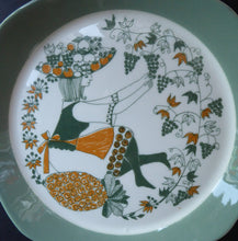 Load image into Gallery viewer, 1960s NORWEGIAN PLATE by Figgjo Flint. Sicilia Design Featuring Girl with Grapes
