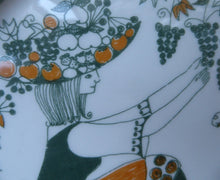 Load image into Gallery viewer, 1960s NORWEGIAN PLATE by Figgjo Flint. Sicilia Design Featuring Girl with Grapes
