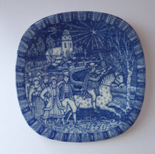 Load image into Gallery viewer, 1970s SWEDISH Wall Plaque by GUNNAR NYLUND for Rorstrand. Julen Blue and White Year Plate 1972

