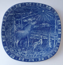 Load image into Gallery viewer, 1970s SWEDISH Wall Plaque by GUNNAR NYLUND for Rorstrand. Julen Blue and White Year Plate 1974
