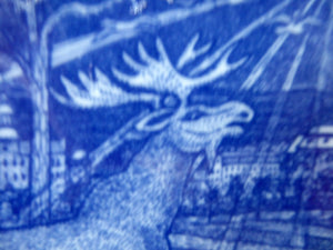 1970s SWEDISH Wall Plaque by GUNNAR NYLUND for Rorstrand. Julen Blue and White Year Plate 1974