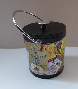 SCOTCH WHISKY Advertising Ice Bucket. Collectable 1960s Issue - with Whisky Advertisements Printed on the Outside. Lovely and clean