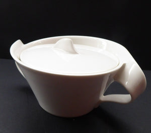 STYLISH Villeroy and Boch New Wave Porcelain Lidded Sugar Bowl. Fabulous Modernist Shape
