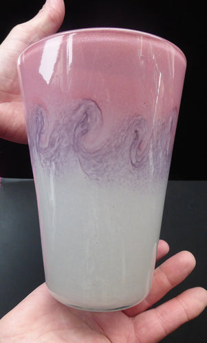 1950s Perthshire Vasart Glass Vase. Vintage Scottish Glass