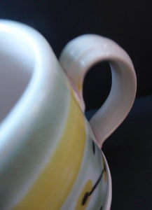SCOTTISH POTTERY. 1950s Buchan Stoneware Tankard Shape Mug. Very Rare Abstract Pattern