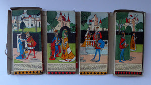 Rare 1930s CONTRACT BRIDGE Score Pads. Art Deco "Court Royal" Set with Chromolithograph Images of a Medieval Court