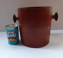 Load image into Gallery viewer, Vintage SCANDINAVIAN Heavy Teak Ice Bucket - with Lug Handles and Recessed Lid with Raised Knop. Good vintage condition; 1960s
