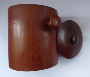 Vintage SCANDINAVIAN Heavy Teak Ice Bucket - with Lug Handles and Recessed Lid with Raised Knop. Good vintage condition; 1960s