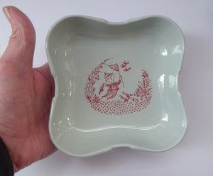 THREE Bjorn WIINBLAD Shallow Bowls. Made for Nymolle and Printed in Red