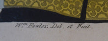 Load image into Gallery viewer, 1805 Antique Coloured Engraving of Stained Glass William Fowler St Mary&#39;s Shrewsbury
