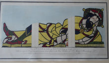 Load image into Gallery viewer, 1805 Antique Coloured Engraving of Stained Glass William Fowler St Mary&#39;s Shrewsbury
