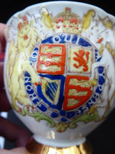 Load image into Gallery viewer, Pretty ELIZABETH II 1953 Porcelain Trio.  Coronation Cup, Saucer and Side Plate. STANLEY Pottery
