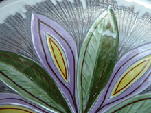 Load image into Gallery viewer, 1950s Swedish LAHOLM Bowl with Stylised Image of a Flower.  Attractive Large Scandinavian Vintage Dish
