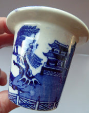 Load image into Gallery viewer, 1920s ROYAL DOULTON Miniature Meat Pot. Flow Blue with Traditional Willow Pattern
