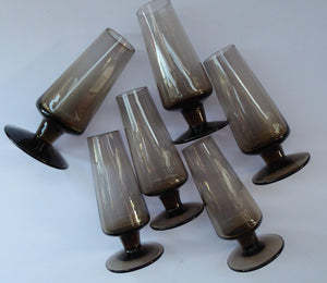 1960s STROMA. Classic Scottish CAITHNESS GLASS Peat Coloured Liqueur or Shot Glasses